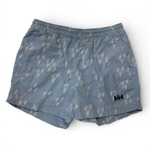 Helly Hansen Mens Blue Sailboat Print Swim Trunks Mesh Lined Medium Lined Shorts